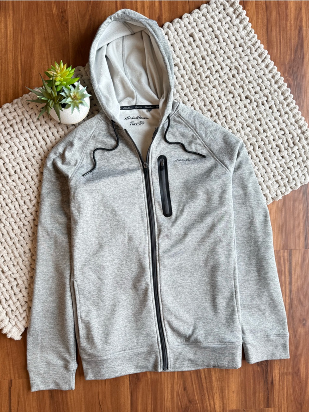 Eddie Bauer | NWOT Men’s FreeDry® Full-Zip Performance Hoodie Light Gray | Large